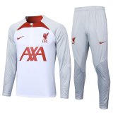 Liverpool White Training Sweatshirt + Pants Mens 2023/24