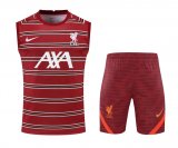 Liverpool Burgundy Training Suit Singlet + Short Mens 2022/23