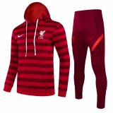 Liverpool Hoodie Red Stripe Training Suit Sweatshirt + Pants Mens 2021/22