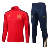 Spain Red Training Suit Jacket + Pants Mens 2022