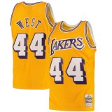 Los Angeles Lakers Jerry West Road Light Gold Mitchell & Ness Hardwood Classics Jersey Mens 1971-72 WEST #44