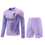 Liverpool Goalkeeper Purple Jersey + Short Mens 2022/23 #Long Sleeve