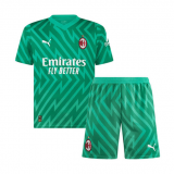 AC Milan Goalkeeper Green Jersey + Short Kids 2023/24