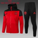 Kid's 2020-2021 Manchester United Red Hoodie Jacket Soccer Training Suit