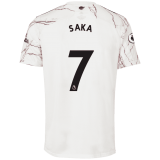 2020/2021 Arsenal Away White Men's Soccer Jersey SAKA #7