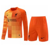 Liverpool Goalkeeper Orange Long Sleeve Jersey + Short Mens 2021/22