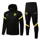Chelsea Hoodie Black Training Suit (Jacket + Pants) Mens 2021/22