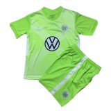 2020/2021 VfL Wolfsburg Home Green Kids Soccer Jersey Kit(Shirt + Short)