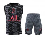 PSG x Jordan Grey Training Suit Singlet + Short Mens 2022/23
