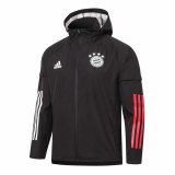2020/2021 Bayern Munich Hoodie All Weather Windrunner Jacket Black Mens