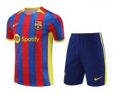 Barcelona Blue - Red Training Jersey + Short Mens 2023/24