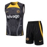 Chelsea Black Training Suit Singlet + Short Mens 2021/22