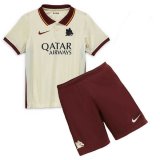 2020/2021 AS Roma Away White Kids Soccer Jersey Kit(Shirt + Short)