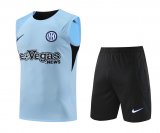 Inter Milan Light Blue Training Singlet + Short Mens 2023/24