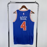 New York Knicks Blue Swingman Jersey Icon Edition Mens 2023/24 #ROSE 4