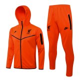 Liverpool Hoodie Orange Training Suit Jacket + Pants Mens 2021/22