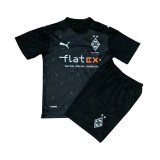 2020/2021 VfL Borussia Monchengladbach Away Black Kids Soccer Jersey Kit(Shirt + Short)