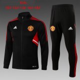 Manchester United Black Training Suit Jacket + Pants Kids 2022/23