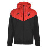 2020/2021 AS Roma Hoodie All Weather Windrunner Jacket Red & Black Mens