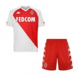 2020/2021 AS Monaco Home White & Red Kids Soccer Jersey Kit(Shirt + Short)