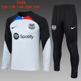Barcelona Grey - Black Training Suit Kids 2023/24