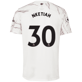2020/2021 Arsenal Away White Men's Soccer Jersey NKETIAH #30