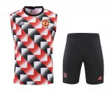 Manchester United Red - Black Training Suit Singlet + Short Mens 2022/23