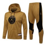 PSG x JORDAN Hoodie Gold Training Suit Sweatshirt + Pants Mens 2021/22