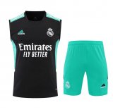 Real Madrid Black Training Suit Singlet + Short Mens 2022/23