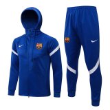 Barcelona Hoodie Blue II Training Suit Jacket + Pants Mens 2021/22
