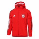 2020/2021 Bayern Munich Hoodie All Weather Windrunner Jacket Red II Mens