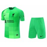 Liverpool Goalkeeper Green Jersey + Shorts Mens 2021/22
