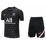 PSG Black Training Suit Jersey + Short Mens 2021/22