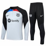 Barcelona Grey - Black Training Suit Mens 2023/24
