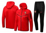 Portugal Hoodie Red Training Suit Jacket + Pants Mens 2022
