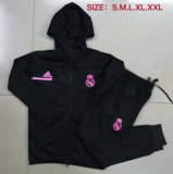 2020/2021 Real Madrid Black Training Suit Jacket + Pants - Hoodie