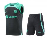 Barcelona Black - Green Training Singlet + Short Mens 2023/24