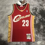 Cleveland Cavaliers 2003-2004 LeBron James Mitchell & Ness Red Jersey Hardwood Classics Mens (JAMES #23)