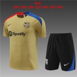 Barcelona Gold Training Jersey + Short Kids 2024/25