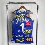 Orlando Magic Blue Slap Sticker Swingman Jersey Mens 1994-95 HARDAWAY #1