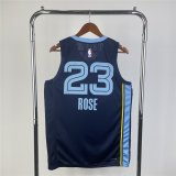 Memphis Grizzlies Navy Swingman Jersey - Icon Edition Mens 2023/24 ROSE #23