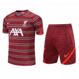 Liverpool Burgundy Training Jersey + Short Mens 2021/22