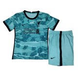2020/21 Liverpool Away Green Kids Soccer Jersey Kit(Shirt + Short)
