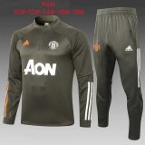 Manchester United Olive Green Training Suit Kids 2020/21