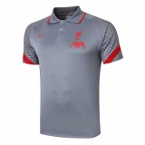 2020/2021 Liverpool Soccer Polo Jersey Light Grey - Mens