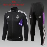 Real Madrid Black Training Suit Jacket + Pants Kids 2022/23