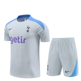 Tottenham Hotspur Light Grey Training Jersey + Short Mens 2024/25