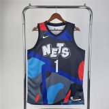 Brooklyn Nets Blue Kaws Swingman Jersey City Edition Mens 2022/23 #BRIDGES - 1