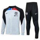 Barcelona Grey - Black Training Jacket + Pants Mens 2023/24