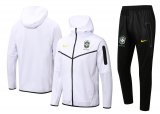 Brazil Hoodie White Training Suit Jacket + Pants Mens 2022